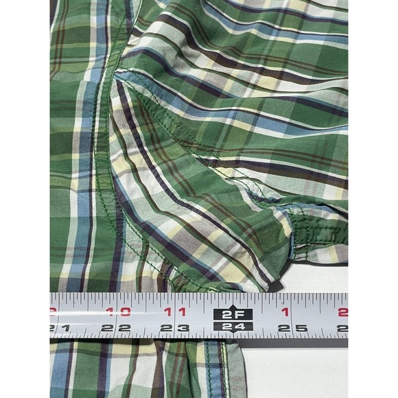 Duluth Trading Co Flannel Shirt Mens L Green Plaid‎ Long Sleeve Button - Picture 5 of 5